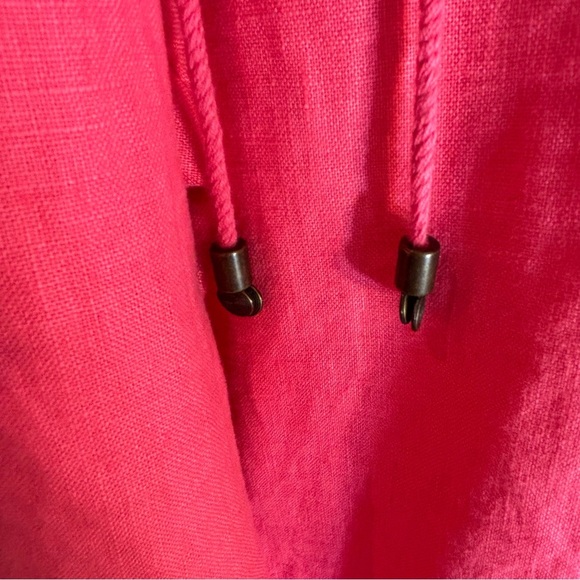 OLSEN SZ 14 100% Linen Vibrant Pink Wide-Leg Pants Drawstring High Rise Unlined - Picture 4 of 9